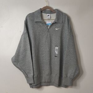 Nike Men's Zip-Up Gray Sweater